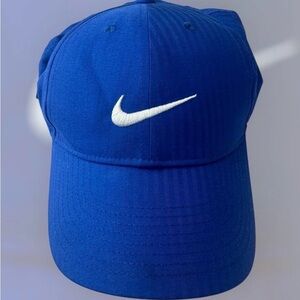 Nike Blue Dri-Fit Baseball Hat Cap White Swoosh
